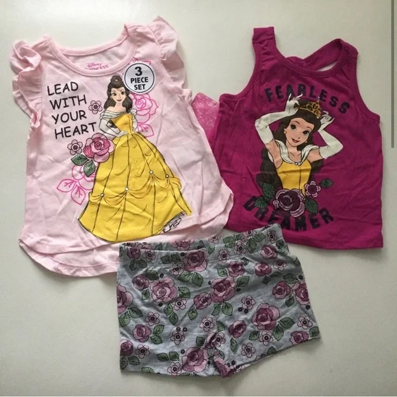 Disney Princess Belle Super Cute Pink Barbie Style 3-pieces Set 6200 - Picture 1 of 4